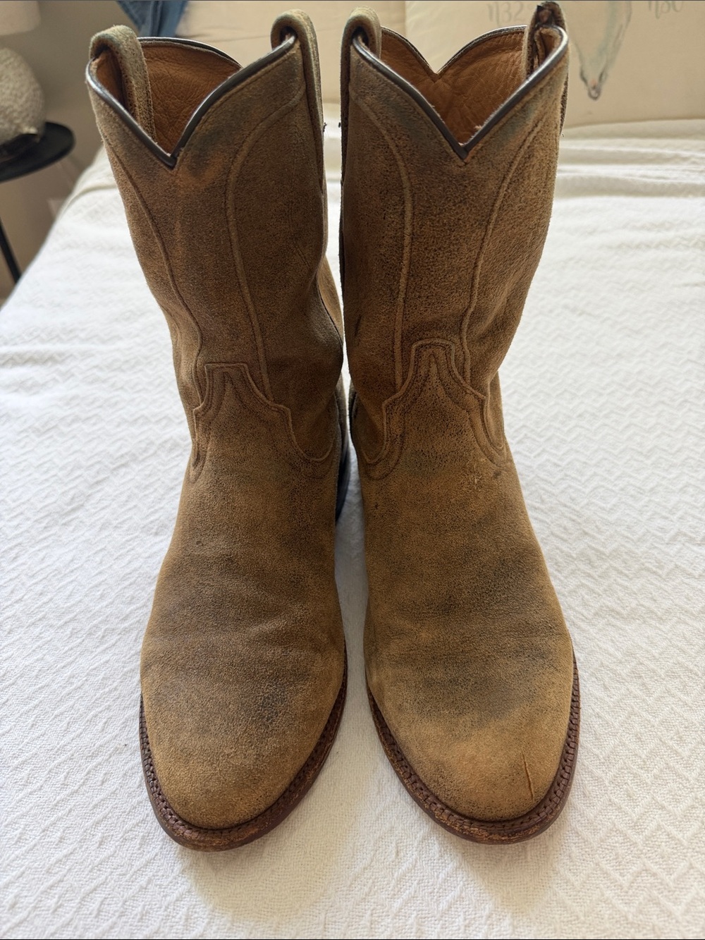 Men's Tony Lama Suede Western Cowboy Boots